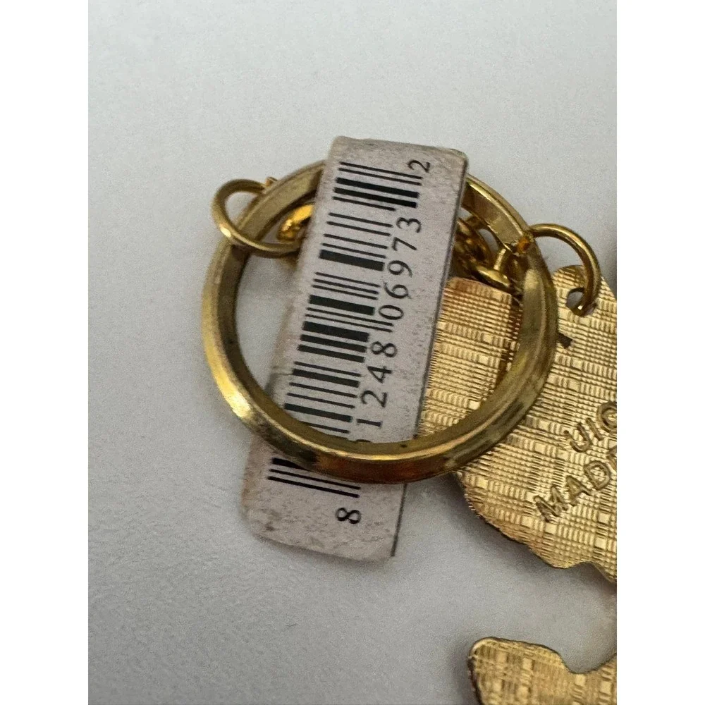 2003 Guardian Angel Keychain Gold Tone Please Drive Carefully‎ Charm 6973 NEW